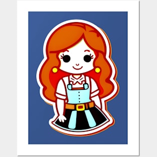 Red Haired Cow Girl Posters and Art